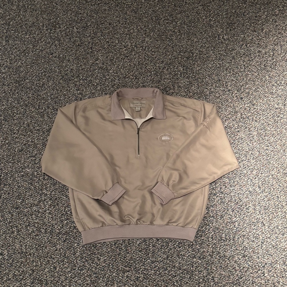 Cutter & Buck beige half zip sweatshirt